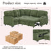 L-Shaped Sofa With Pull Out Sofa Bed With USB Home Essentials