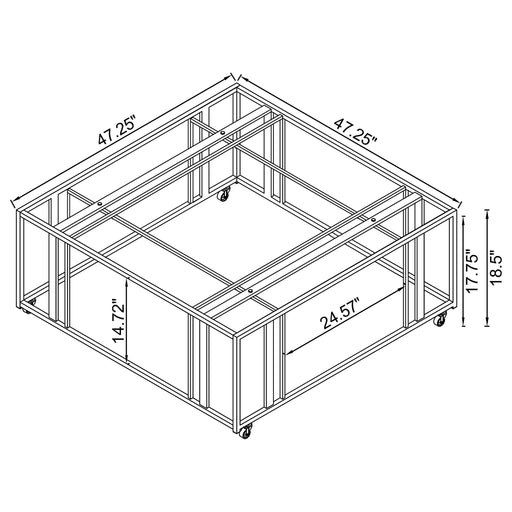 Square Coffee Table - Brushed Brass Furniture Max
