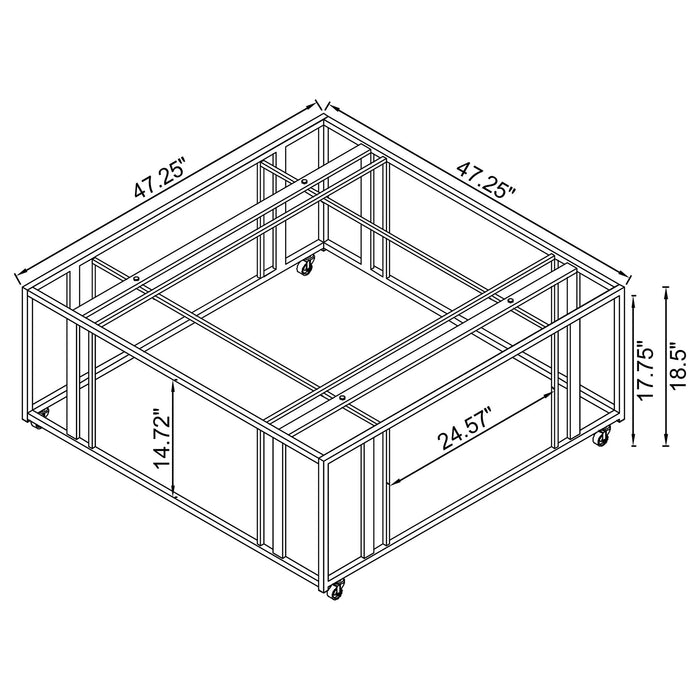 Square Coffee Table - Brushed Brass Furniture Max