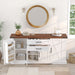 Barn Door Storage Cabinet With 2 Drawers & Door Rack, Adjustable Shelves Home Essentials