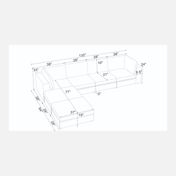 Modern Reversible Modular Sectional Home Essentials