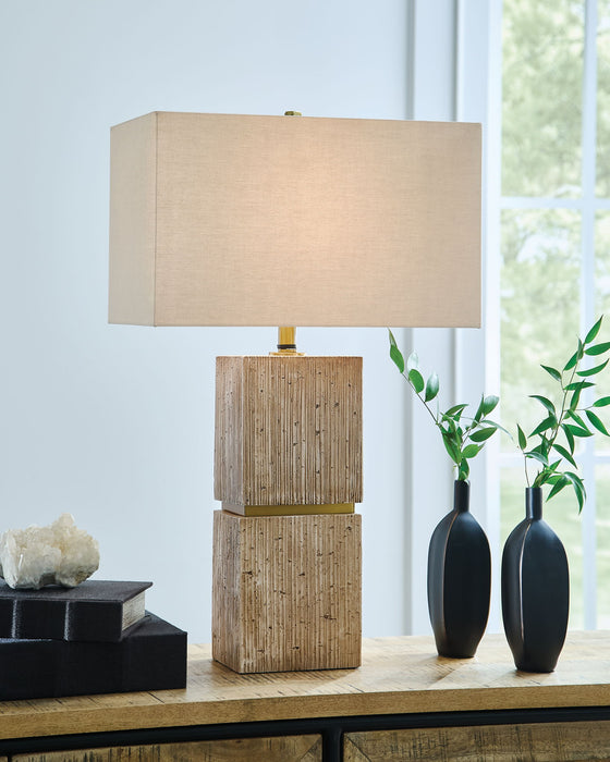 Laddner - Poly Table Lamp - Beige Signature Design by Ashley®