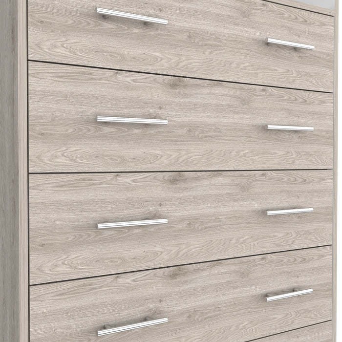 Four Drawer Standard Chest With Open Shelf - Light Gray