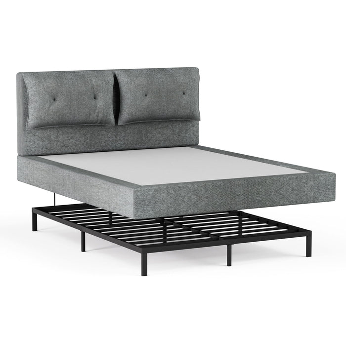 Airframe - Upholstered Bed Frame With Double Layered Upholstered Headboard Home Essentials