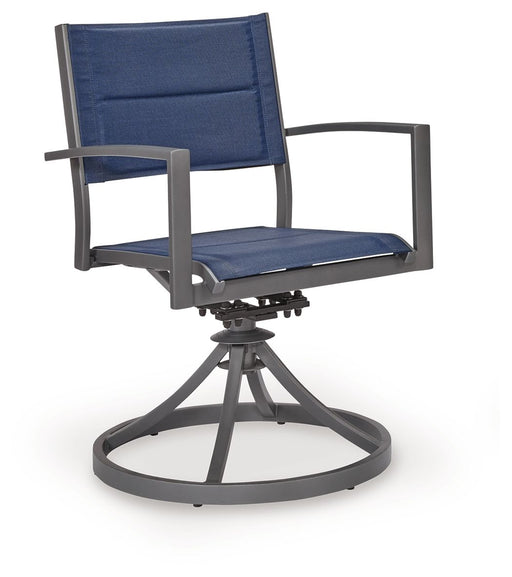 Rocky Creek - Sling Swivel Chair (Set of 2) - Blue / Gray Signature Design by Ashley®