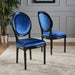 French Country Inspired Dining Chair With Iconic Round Backrest - Navy Blue Noble House