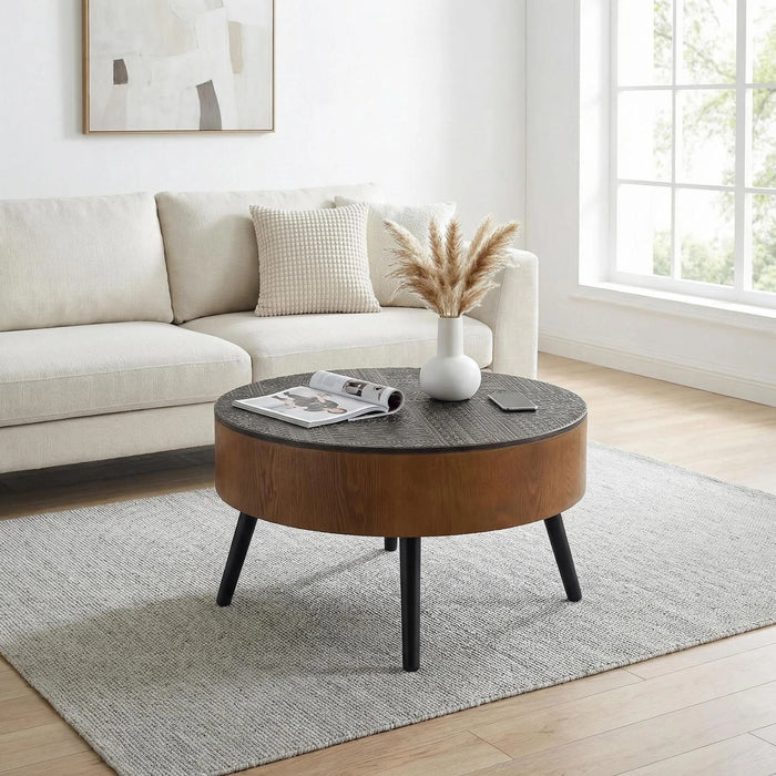 Round Coffee Table With Storage Function For Living Rooms Home Essentials