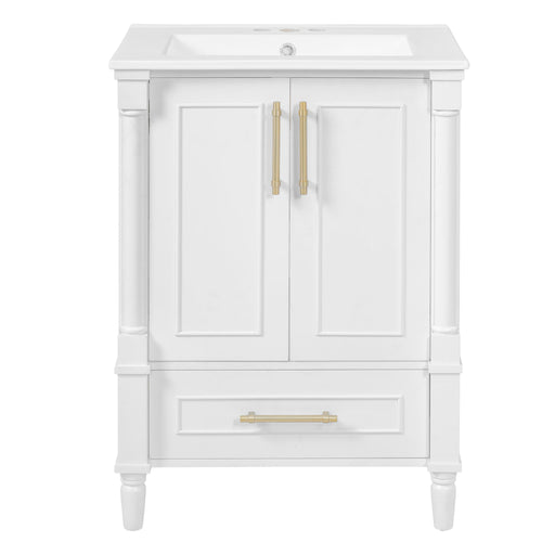 Bathroom Vanity With Ornate French Cylinder Legs, Soft Close Drawer Hearth and Haven