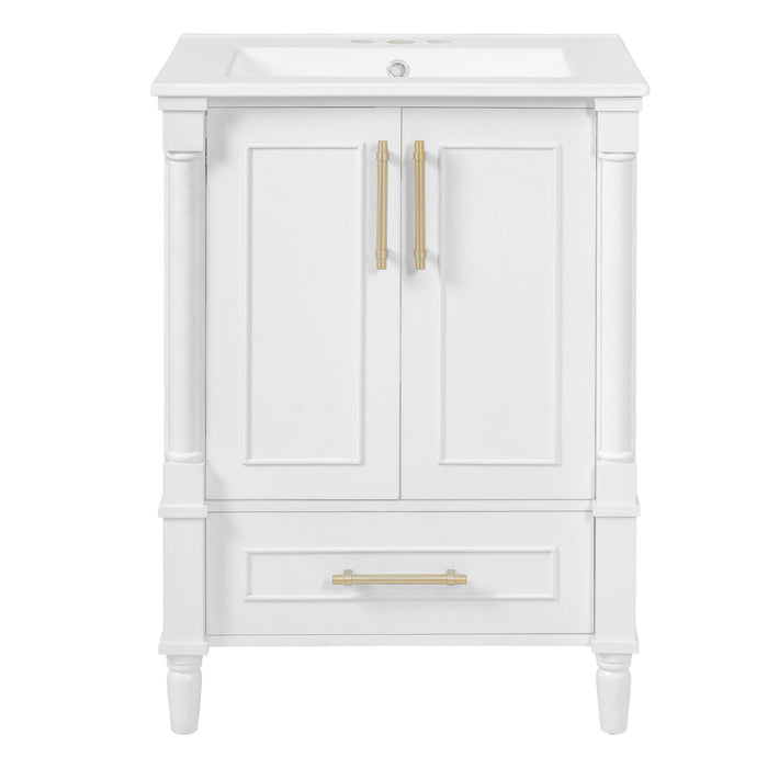 Bathroom Vanity With Ornate French Cylinder Legs, Soft Close Drawer Hearth and Haven