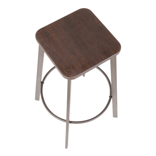 Clara - Industrial Square Barstool (Set of 2) - Espresso Lumi Source