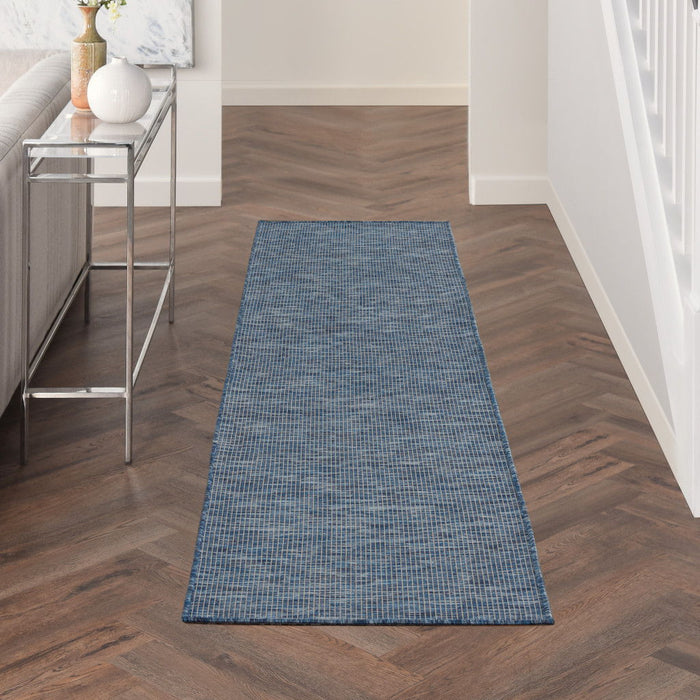 8' Power Loom Runner Rug - Navy Blue