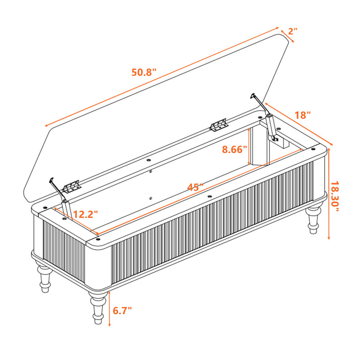 Multi Functional Storage Ottoman Bench Home Essentials