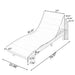 Chaise Lounge With Multi Fold Cushion, 3 Position Adjustable Backrest For Patio - Beige / Teak Noble House