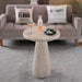 Fluted Pedestal Round Coffee Table - Beige / Yellow Home Essentials