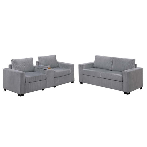 Elegant Simple Sofa Set With Console Cup Holder And Loveseat Home Essentials