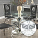 Noralie - 30" Dining Table - Clear Glass, Mirrored & Faux Diamonds ACME