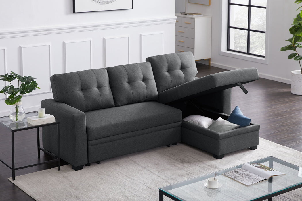 Upholstered Pull Out Sectional Sofa With Chaise