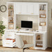Computer Desk With Hutch, Workstation With Desk Grommet & Keyboard Tray Hearth and Haven