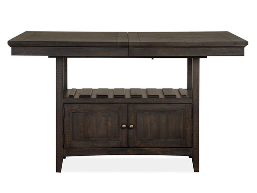 Westley Falls - Extendable Counter Height Dining Table With 4 Counter Chairs - Graphite / Beige Magnussen Furniture