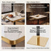 Square Dining Table & Pedestal For Kitchen - Black / Gold / White Home Essentials