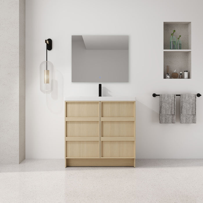 Freestanding Bathroom Vanity With Sink & 2 Soft Close Cabinet Doors Home Essentials