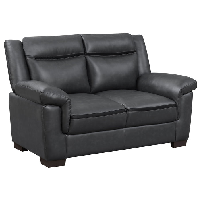 Jacob - Loveseat With Pillow Top Arms Upholstery - Gray Furniture Max