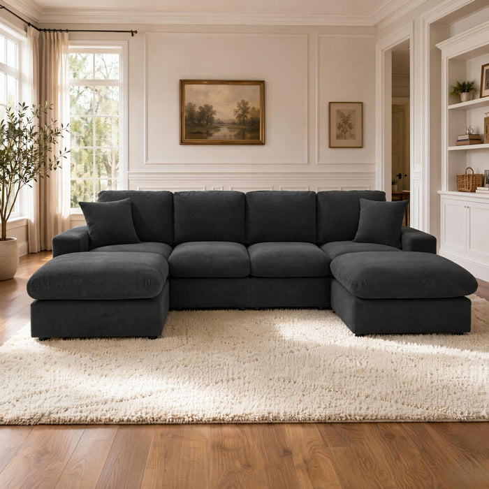 Sectional With 2 Ottomans Home Essentials
