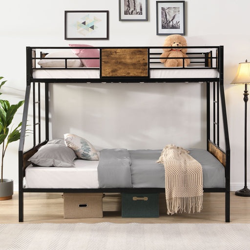 Modern Metal Bunk Bed With Side Ladders And Guardrail Home Essentials
