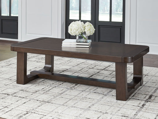 Breckington - Rectangular Cocktail Table - Dark Brown Signature Design by Ashley®