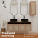 Bathroom Vanity With Art Sink And Side Cabinet, Float Mounting Design Home Essentials