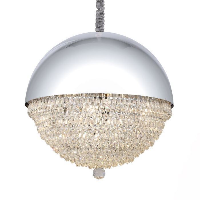 Michael Amini Lighting - Eclipse LED Crystal And Metal Chandelier - Silver Michael Amini