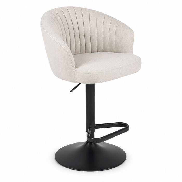 Adjustable Swivel Bar Stool With Upholstered Seat - Beige Home Essentials