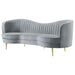 Reigha - Upholstered Sofa Lounge Furniture With Channel Tufted Backrest - Gray Furniture Max