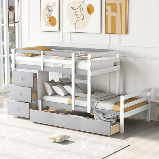 Loft Bunk Bed With Drawers And Ladder Hearth and Haven