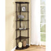 Corner Bookcase With 5 Shelves, Compact Design For Living Room - Cappuccino Furniture Max