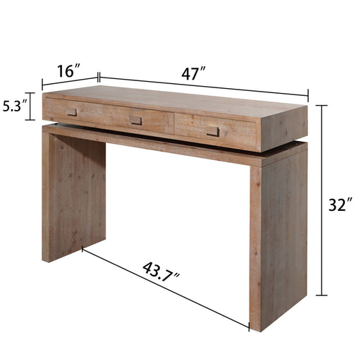 Rustic Wood Console Table With 3 Drawers Entryway Table For Hallway, Foyer, Or Office - Natural / Natural & Light Brown / Natural Wood / Natural Wood Wash / Natural / Rustic Home Essentials