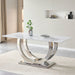 Rectangular Dining Table - Silver / White Home Essentials