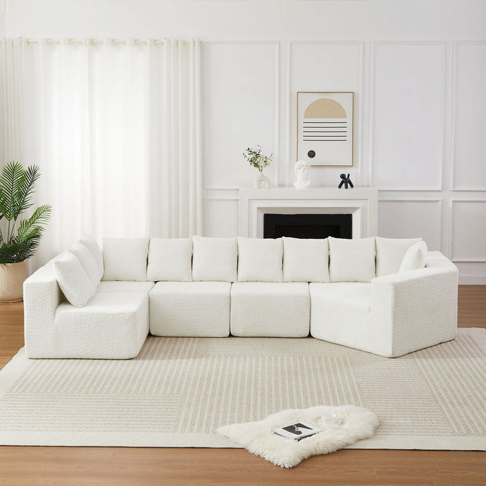 L - Shaped Modular Sofa With Deep Seat And 11 Pillows Home Essentials