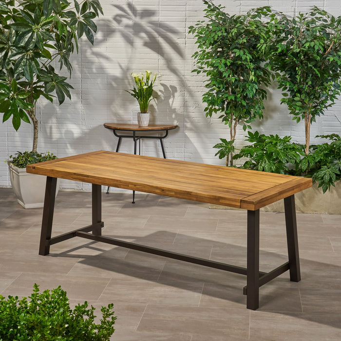 Equilibrium - Outdoor Dining Table With Wooden Frame And Slat Top
