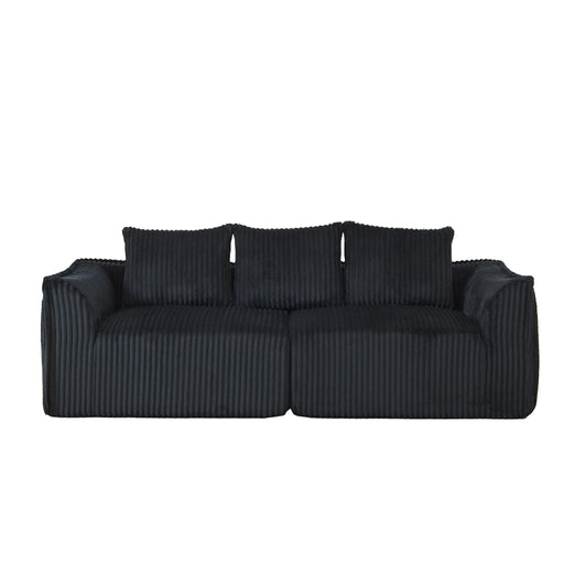 Minimalist 3 Seater Sofa With Curved Lines And Gently Sloped Backrest Home Essentials