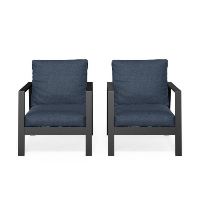 All-Weather Ergonomic Patio Armchairs With Thick Cushions (Set of 2)