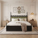 Platform Bed Frame With Tufted Upholstered Scallop Headboard Noble House