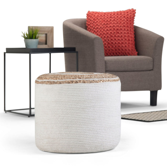 Serena - Handcrafted Round Braided Pouf Simpli-Home