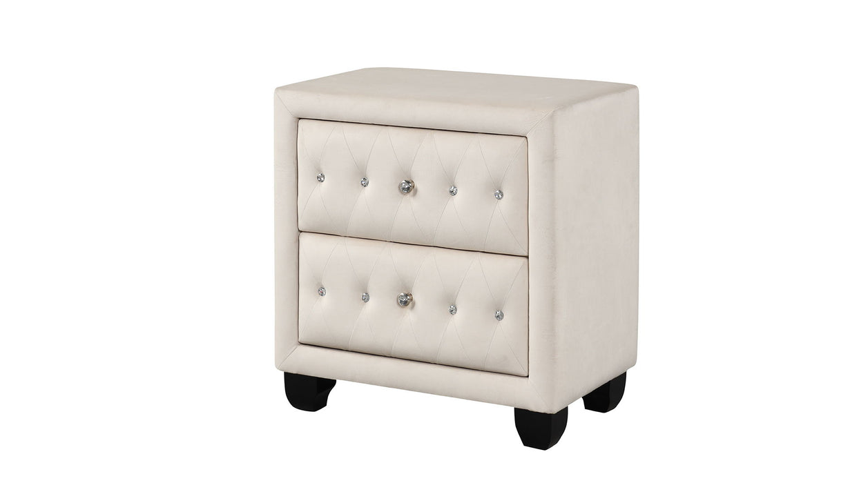 Sophia - 2 Drawer Upholstered Nightstand Matrix Furniture Group