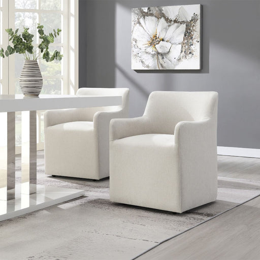 Cafell - Arm Chair With Swivel Casters - Cream ACME