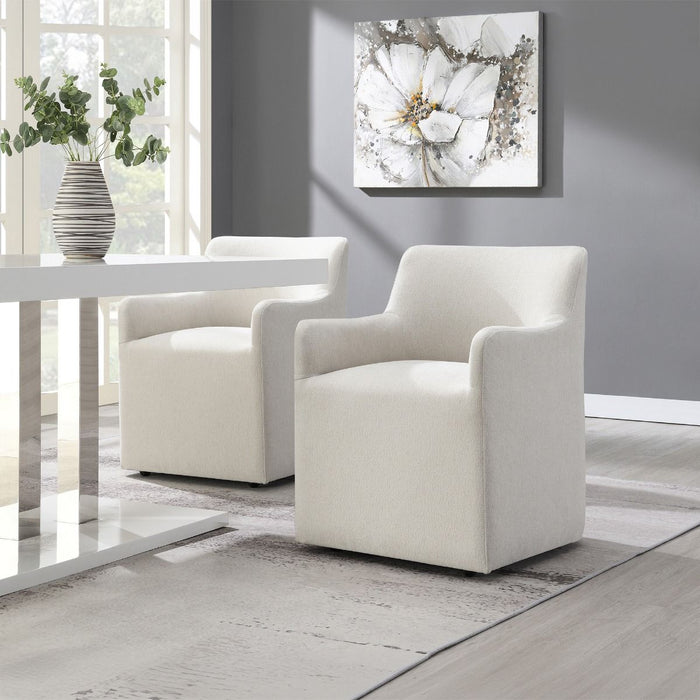 Cafell - Arm Chair With Swivel Casters - Cream ACME