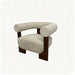C - Shaped Chunky Arm Accent Chair - Beige / Brown Home Essentials