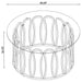 Round Glass Top Table With Polished Metal Base Furniture Max