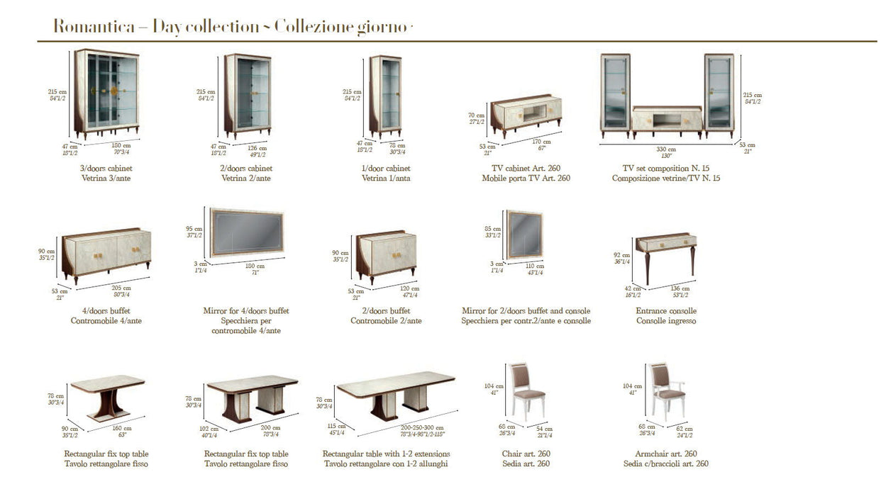 Romantica - 3 Door China - Light Beige / Brown Walnut Arredoclassic Italy