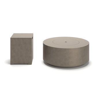 Midnight Mountain - Round Fire Pit With Tank Cover - Light Brown Signature Design by Ashley®